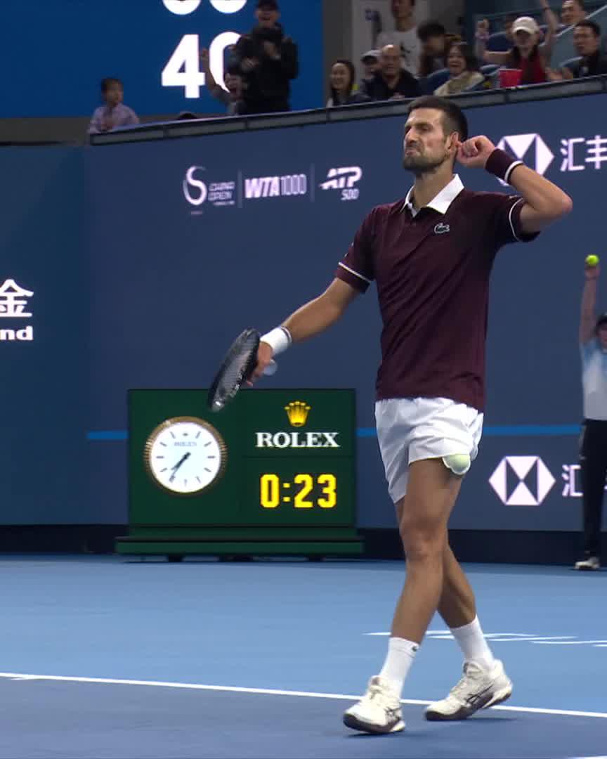 DJOKOVIC DOING DJOKOVIC THINGS 🔥 Novak Djokovic with an incredible backhand to save break point! #ChinaOpen