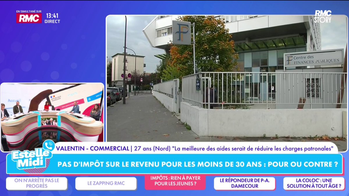💰 Pas d'impôt sur le revenu pour les moins de 30 ans ☎️ Valentin, 27 ans, commercial au 3216 : "Mon salaire brut avec les avantages est de 3.800 euros, et mon salaire net après impôts est de 1.680 euros. Et le mois dernier on m'a prélevé 430 euros !" #EstelleMidi