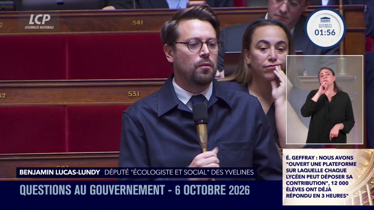"Monsieur le Premier ministre, vos réponses sont non seulement ineptes mais inhumaines", accuse Benjamin LUCAS. "Un 'accident', un LBD qui fracasse la mâchoire d'un jeune de 14 ans, Monsieur le Premier ministre ? Mais enfin vous avez perdu la raison, vous êtes devenu fou !" #QAG