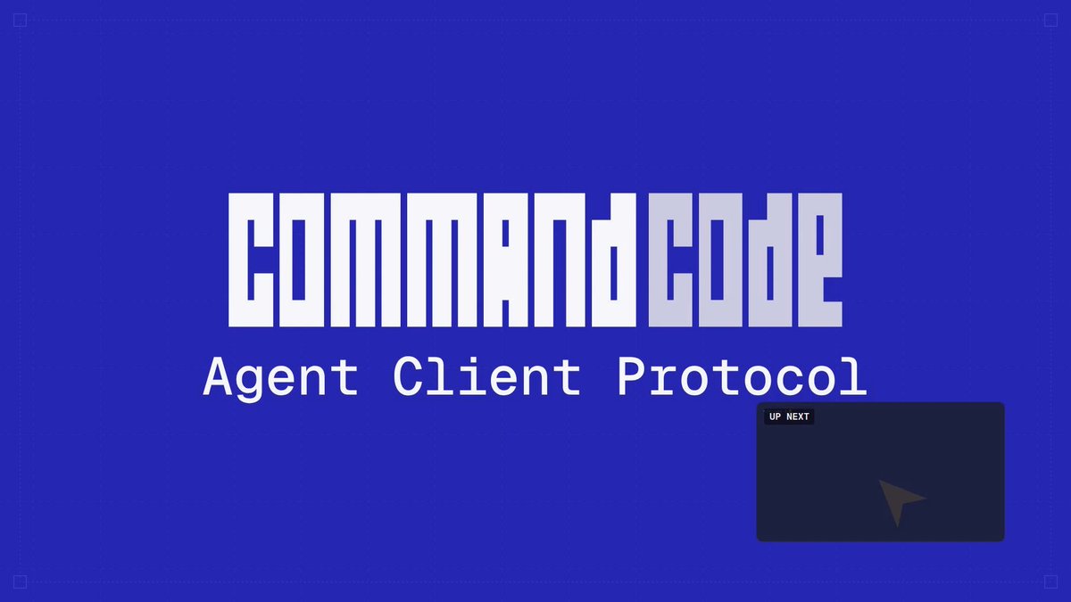 ACP is now live in Command Code. · cmd acp to use it in an ACP-compatible editor like Zed · work with same tools, skills, permissions, sessions Run Command Code workflows in your preferred editor