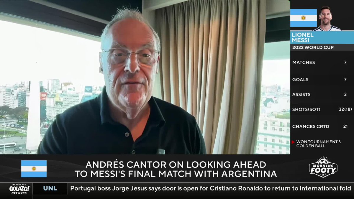 "Everyone in the world was rooting not only for Argentina but for Messi—that is the truth" 🇦🇷 ANDRES CANTOR on his iconic call of Argentina's World Cup triumph in 2022 and how Lionel Messi helped shape his broadcasting career 🎙️
