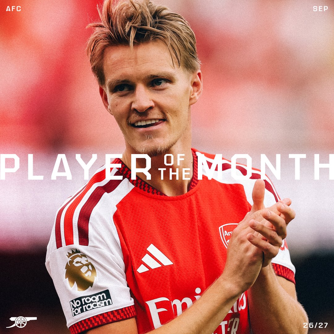 Leading the charge 😤 Martin Odegaard wins September's Player of the Month award 🏆