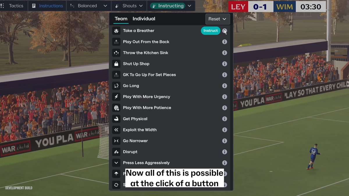 Respond to whatever match day throws at you with all-new Tactical Tweaks 🗣️ React as the match unfolds without breaking away from the action, with team and individual-level decisions that give you more tactical control in #FM27