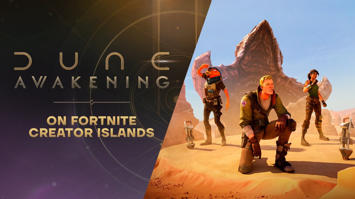 To celebrate the recent console and single-player launch, we joined forces with the Power Up team at Meta4 Interactive to create a unique Dune: Awakening experience in select Fortnite creator islands! Read how to experience #duneawakening in Fortnite:
