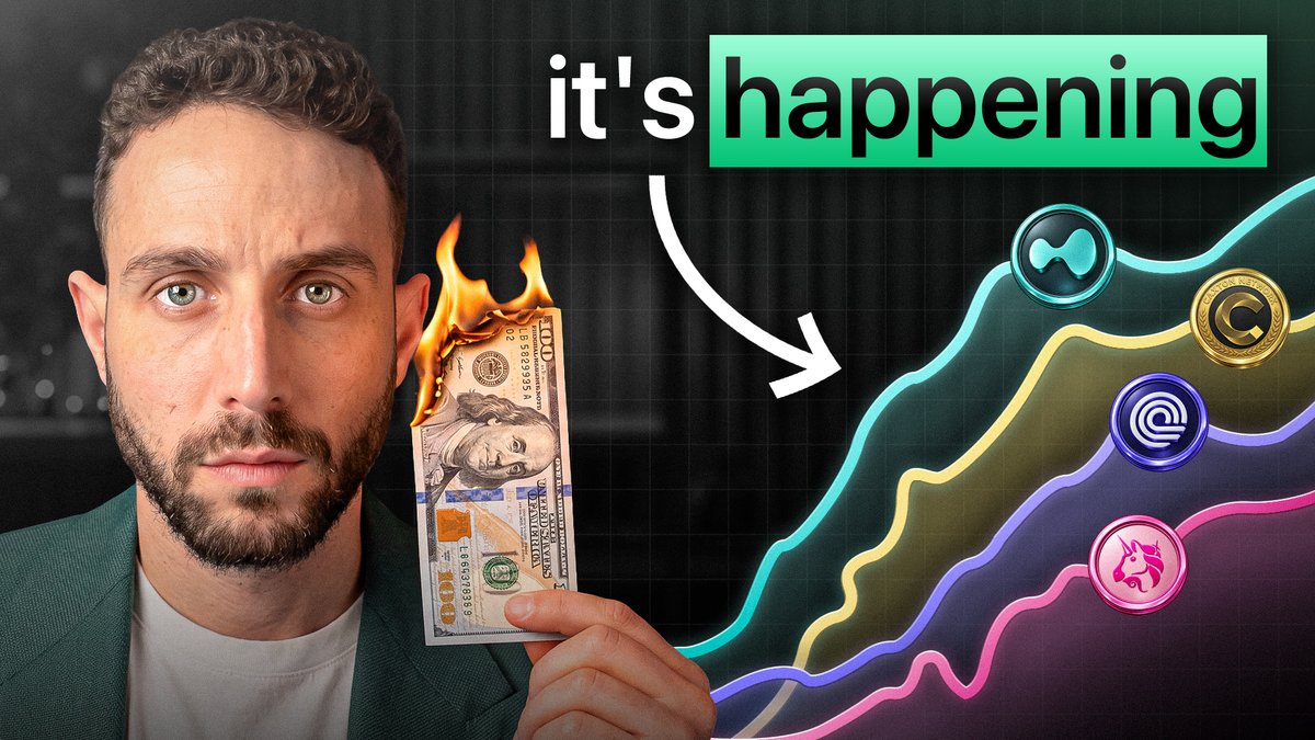 Absolutely NO ONE is talking about how the National Debt is creating the next 1000X opportunity for ALTCOINS For the first time the US has a FORCED buyer of their debt in STABLECOINS But there's a problem, 300B of stablecoins isn't enough to move the needle on the debt They need WAY WAY MORE Now how can you get ENOUGH demand for stablecoins to actually make an impact? Well there's a reason why Larry Fink, Vlad Tenev and the Trump Admin are OBSESSED with tokenization As stocks come onchain, the amount of stables needed will grow durably. Tokenizing the stock market is the way they will bail out the National Debt But the numbers needed are MASSIVE, and the consequences for our bags are.... GENERATIONAL