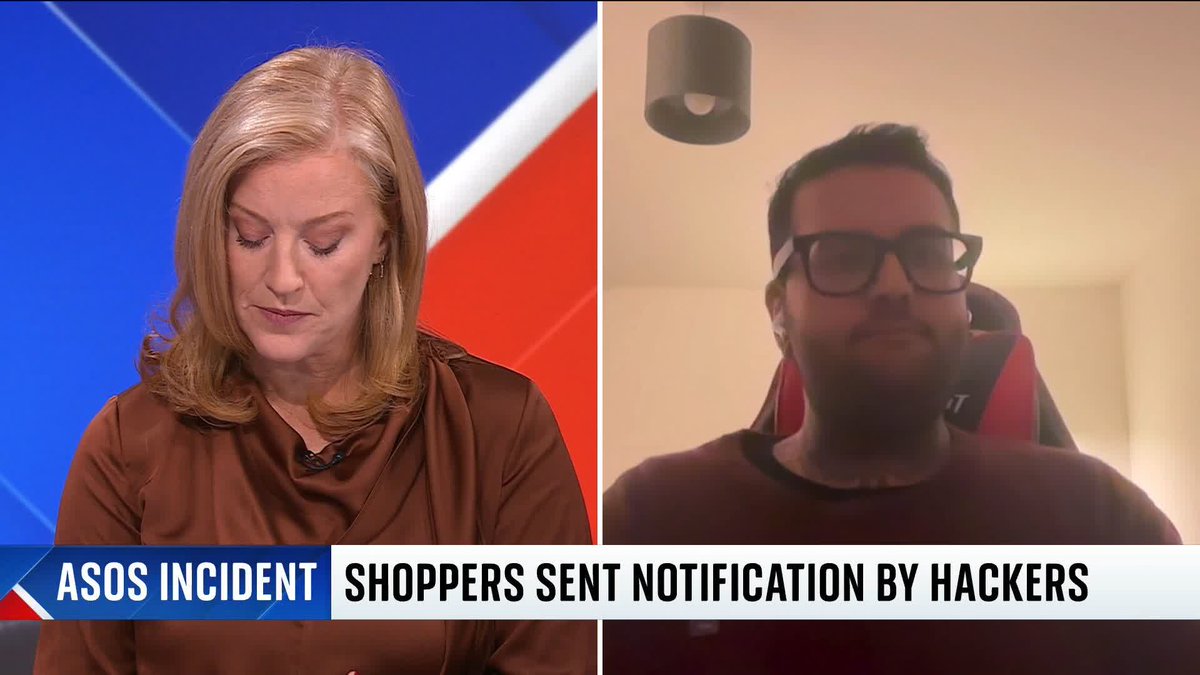"There's been a 50% increase year-on-year in these types of attacks." Cybersecurity expert, Dr Junade Ali, talks to Sarah-Jane Mee after a push alert was sent to ASOS customers from its app claiming it had been "hacked". 🇬🇧 The UK Tonight:
