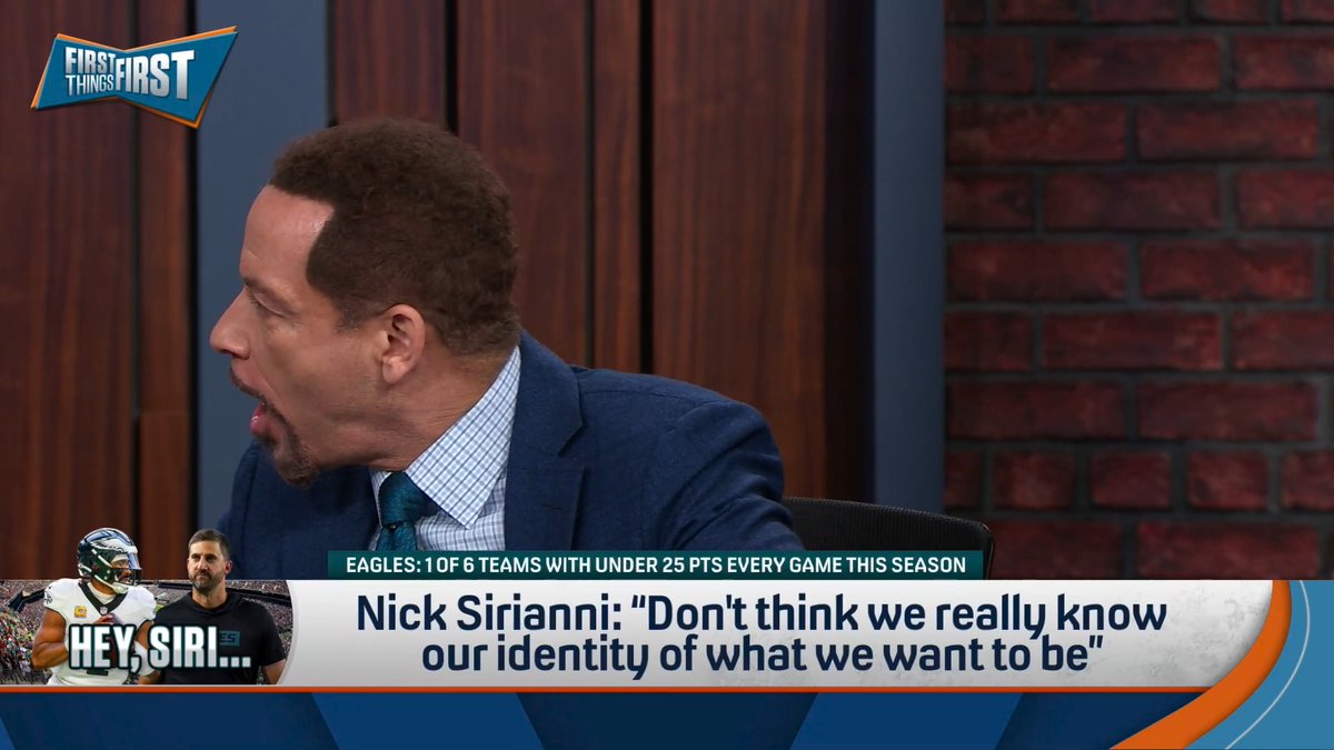 Nick Sirianni: “Don’t think we really know our identity of what we want to be”. Chris Broussard reacts: “I just feel like this is something you can’t say as a head coach. Isn’t it your job to give the team its identity?... Now, they are searching.”