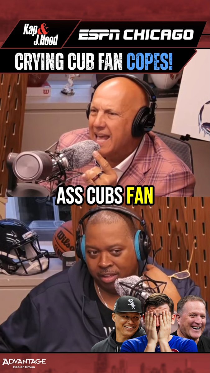 SOX FEVER has John singing COPE CUBS COPE! 🤣 Brought to you by @advantagetoyotariveroaks Find your Advantage at Advantage Dealer Group David Kaplan J-Hood #ChicagoBears #NFL #RunningBack #DaBears #Ad