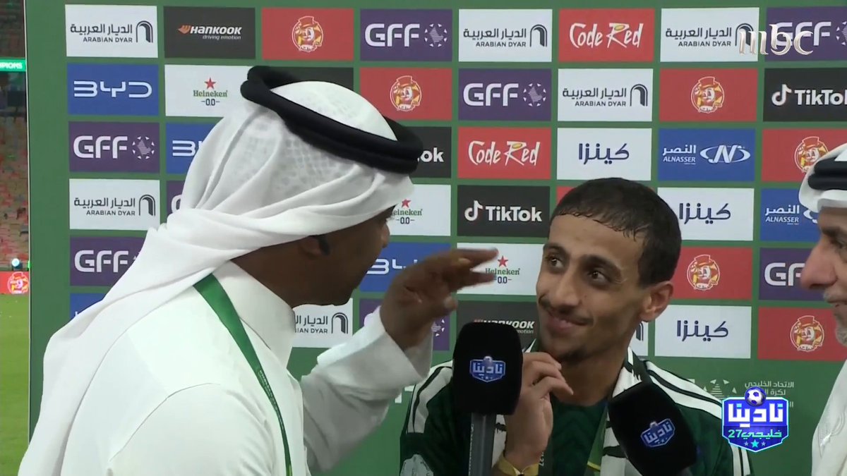 محمد نور لهمام الهمامي: أمس عبدالرحمن محمد يقول شعر.. قلت له احنا الإعصار.. وانتو قدها #نادينا_خليجي27 #السعودية_الامارات
