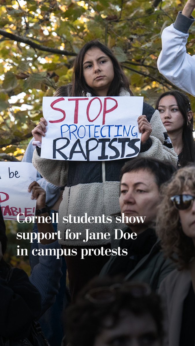Hundreds of students demonstrated at Cornell University Monday afternoon in support of Jane Doe after allegations of gang rape. Protesters chanted, “One struggle, one fight” and “No justice, no peace.”