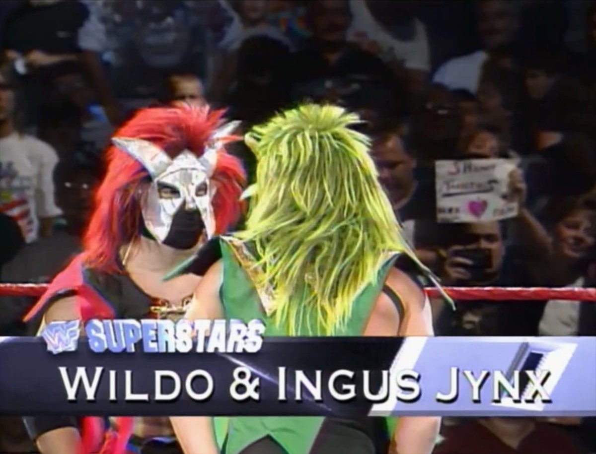 #OnThisDayInWWE 30 years ago on Superstars: Are those the Hardy Boyz under those outlandish masks? Jynx! Ingus is Matt; Wildo is Jeff