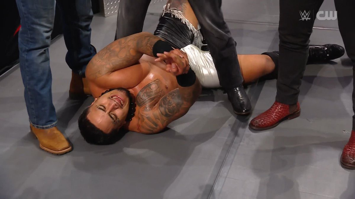 OH MAN 😨 BirthRight with a BRUTAL assault on Zilla Fatu after the match!