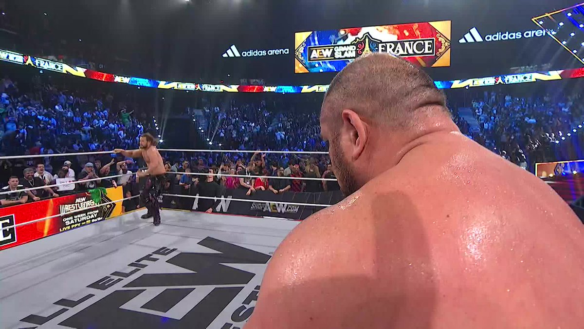 “Jungle” Jack Perry wastes no time, charging straight at Samoa Joe in this Clockwork Carnage Qualifying Match! Jack Perry Watch #AEWGrandSlam France on TBS + HBO Max!