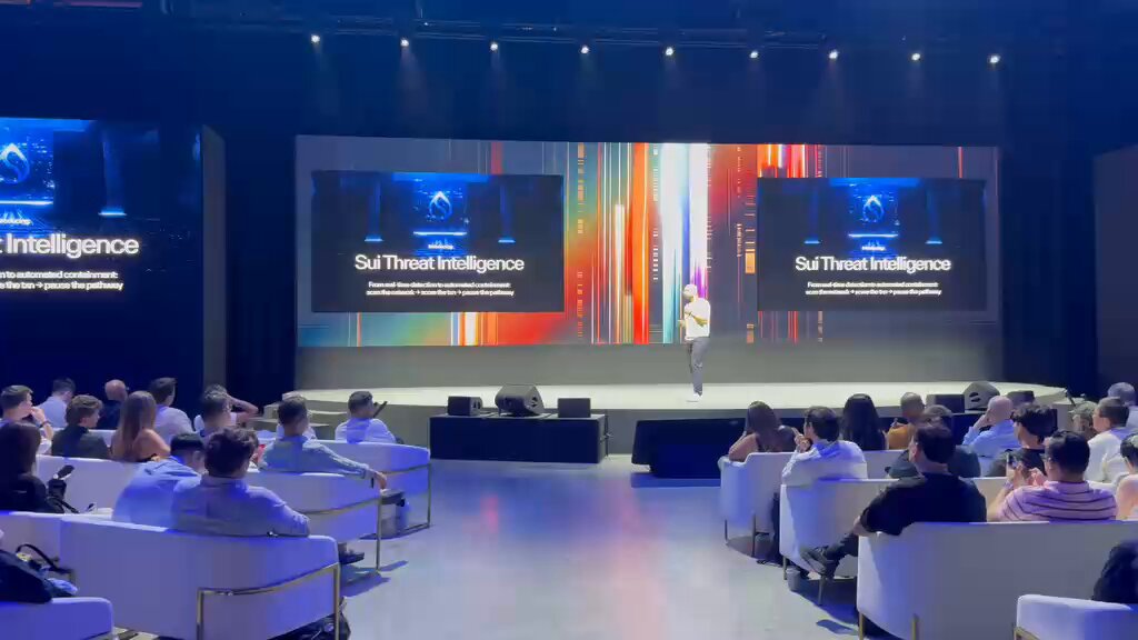 $SUI is about to become the safest blockchain in the world. Sui's Adeniyi Abiodun just showed off an AI watching over $450 million in smart contracts, guys. It scans 450+ packages in real time. Any contract worth over $100K gets monitored automatically. Vulnerability found, developer pinged, issue contained. The bigger idea is running that same system on $SUI validators so every transaction gets a live risk score. Think of it as a credit check on every trade, right? Then came the partnerships. Google Cloud is building verifiable AI agents with Sui, giving Google customers a permanent record of everything an agent does, stored on $WAL Walrus. No more agents quietly deleting their own logs. Alibaba Cloud is bringing agent payments to Sui. The owner sets a budget and limits, the agent spends within them, and nobody has to approve every single click. Developers can even use it to pay for cloud services directly. Google and Alibaba, both building on the same chain. Ready?