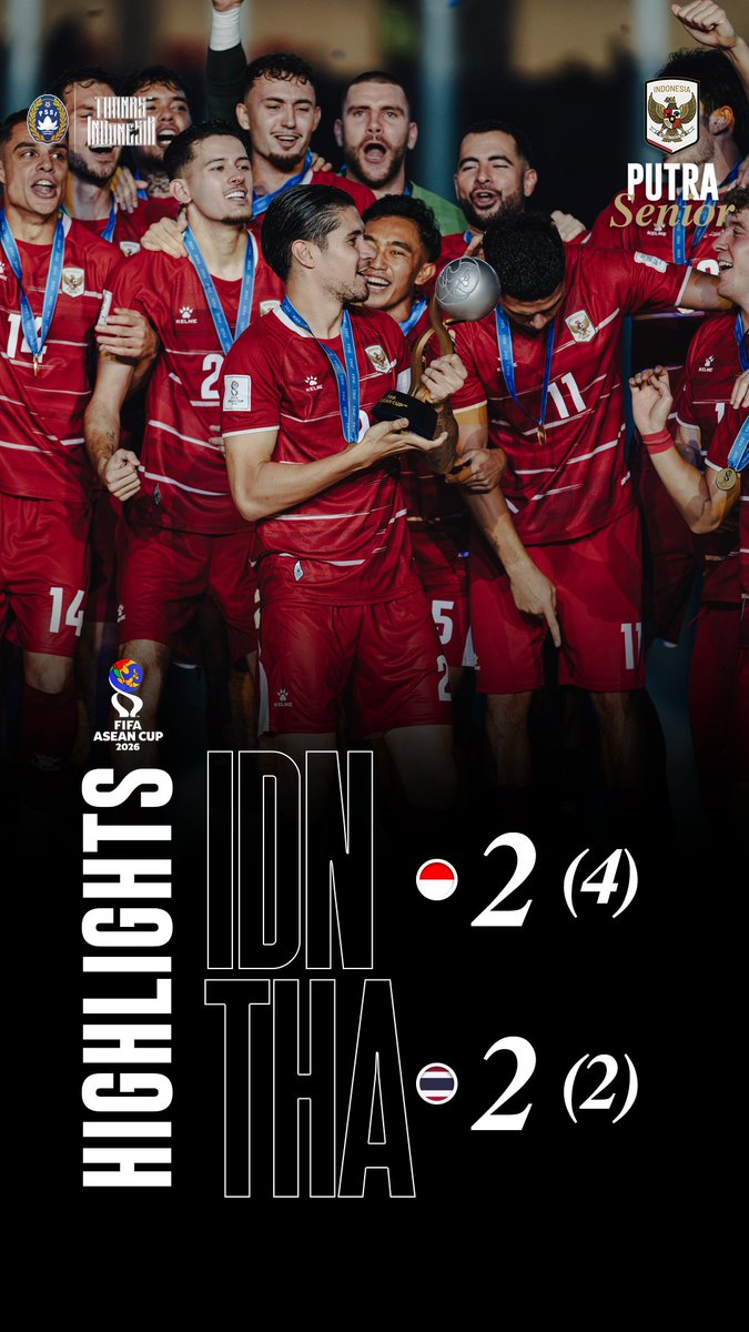 𝐀 𝐍𝐈𝐆𝐇𝐓 𝐓𝐎 𝐑𝐄𝐌𝐄𝐌𝐁𝐄𝐑. 🦅 🇮🇩 🗝️ 𝟐𝟑 Key Passes 🎯 𝟗 Shots on Target 📊 𝟔𝟕% Ball Possession 🏆 𝐂𝐇𝐀𝐌𝐏𝐈𝐎𝐍𝐒 #FIFAASEANCup. Saksikan perjuangan Garuda di pertandingan final FIFA ASEAN Cup, 𝐄𝐊𝐒𝐊𝐋𝐔𝐒𝐈𝐅 di 🎬 ‣ #BersamaGaruda