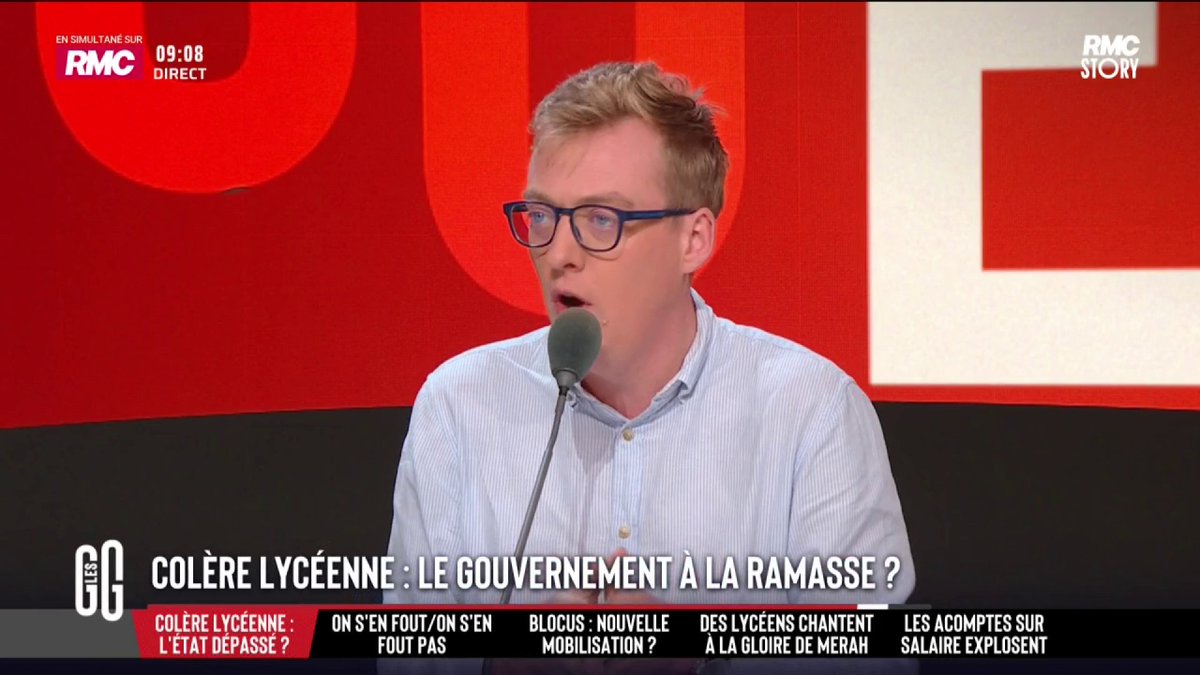 🔥 Colère lycéenne : "On se laisse berner par LFI... les lycéens n'ont pas de problèmes !" 🗣️ Antoine Diers : "Je suis soûlé. Ce sont des émeutes urbaines et on lâche les policiers. Il y a 715 gendarmes et policiers blessés. On ne fait pas face à des enfants." #GGRMC