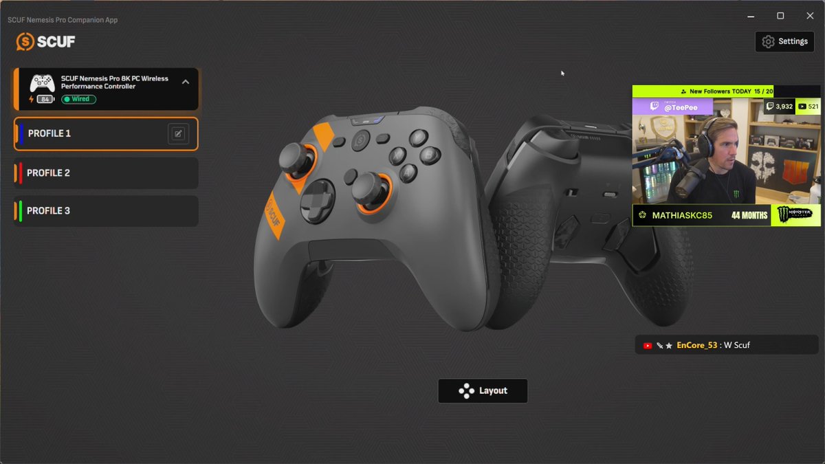 Here's my settings with the brand new SCUF Nemesis Pro 8k controller! Grab one here: Code TeeP Download the companion app here: