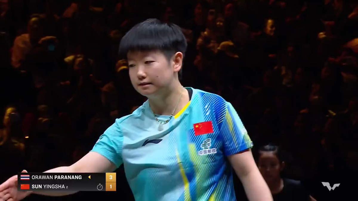 なんと！ 最強女王が敗れる大波乱‼️😱😱 調子が悪そうだった #孫穎莎 世界ランク101位のオラワンにまさかの敗戦 #チャイナスマッシュ🇨🇳 女子シングルス2回戦 🇨🇳#孫穎莎 1-3 オラワン🇹🇭 11-8/4-11/10-12/10-12 日本人選手の注目試合 U-NEXTで独占LIVE配信‼️ 📲 #卓球 #WTT