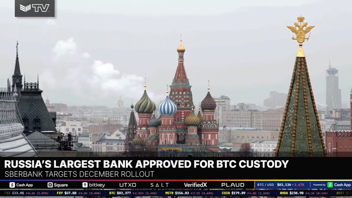 JUST IN: 🇷🇺 Russia's largest bank Sberbank, has received approval to offer digital asset custody services starting with Bitcoin 🚀