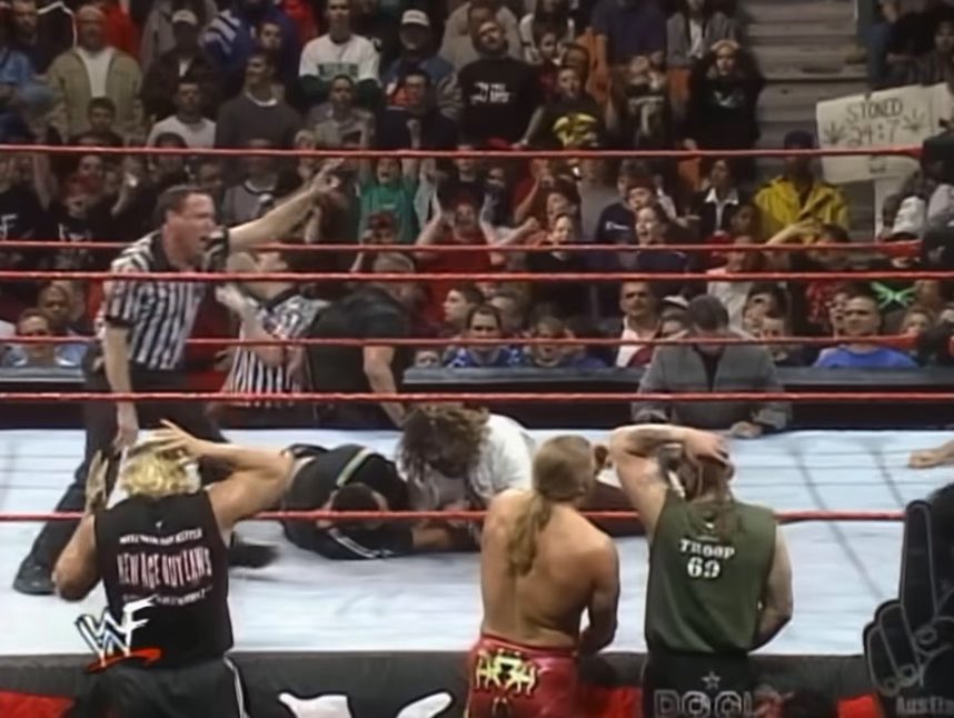 January 4, 1999: Mankind defeats The Rock, wins WWF Title