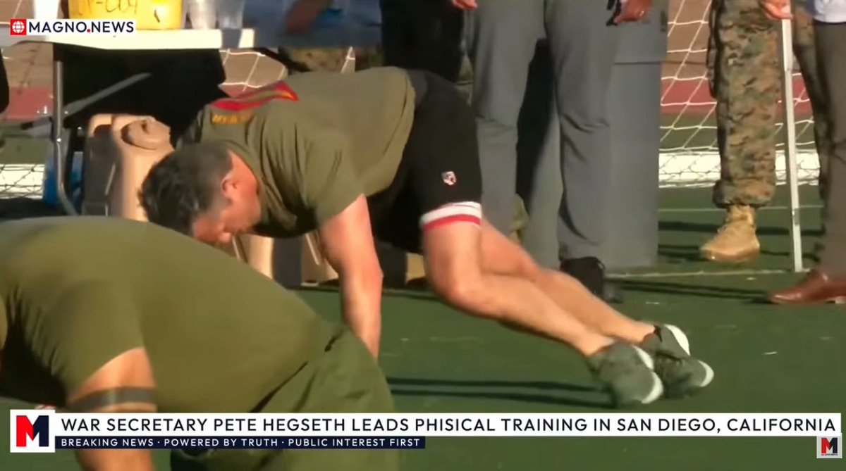 New footage of Pete Hegseth working out with troops