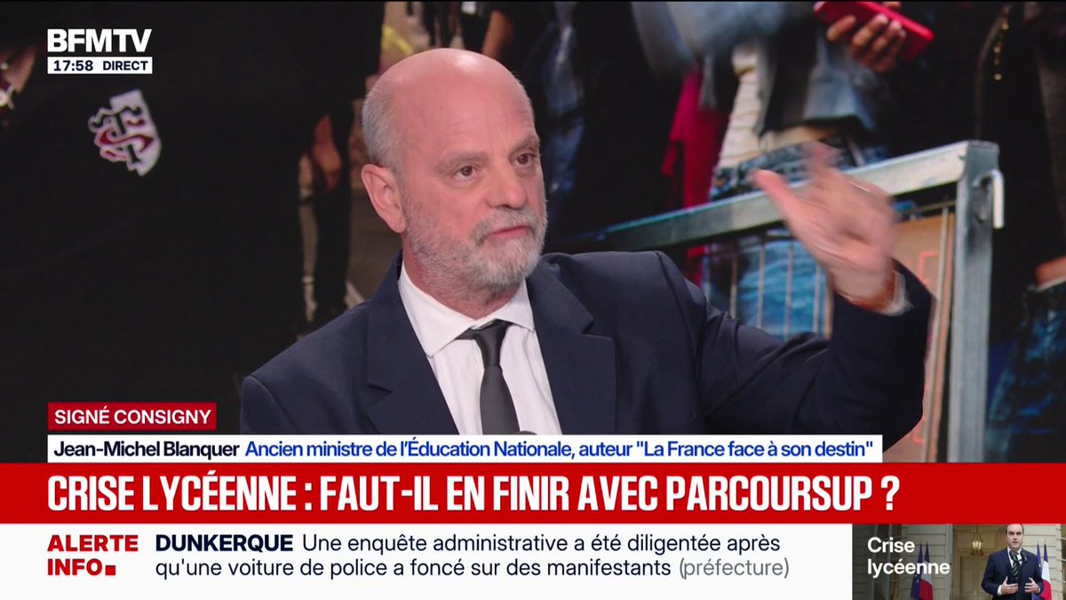 Parcoursup: "C'est incontestablement une amélioration par rapport à ce qu'il y avait avant", estime Jean-Michel Blanquer, ancien ministre de l'Éducation nationale