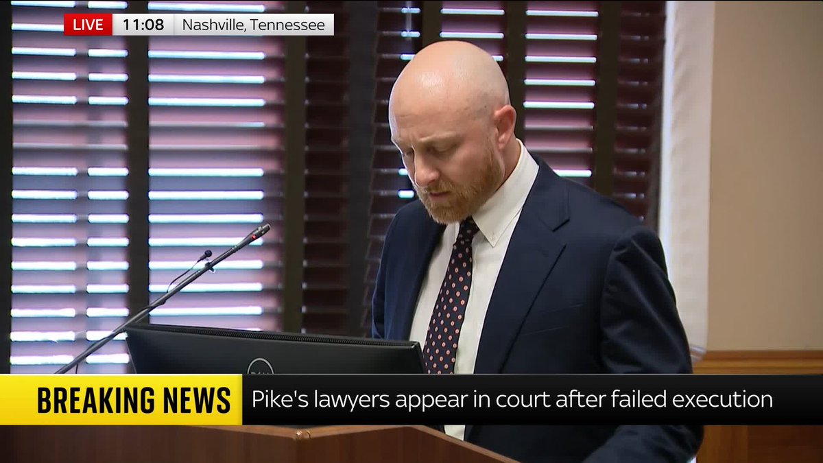 BREAKING: Luke Ihnen, one of Christa Pike's lawyers, appears in court to ask for an order to preserve evidence from her failed execution. Read the latest on our live blog 🔗 📺 Sky 501, Virgin 602, Freeview 233 and YouTube