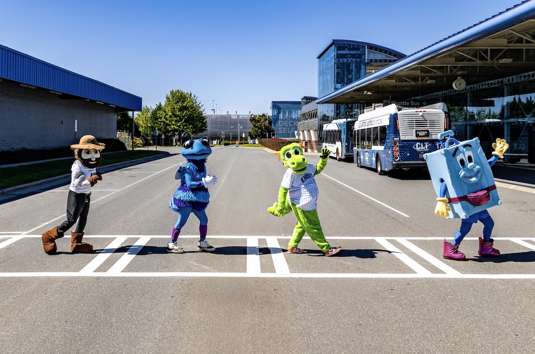 The search is over. The auditions are complete. And after some… interesting competition, one mascot soared above the rest. Meet Zippy, the official mascot of CLT Airport!! You’ll be seeing a lot more of Zippy around CLT, from the terminal to community events and plenty of places in between. A special thank you to our expert panel of judges, Hugo, Norm the Niner and Homer the Dragon, for lending their mascot expertise to the search!