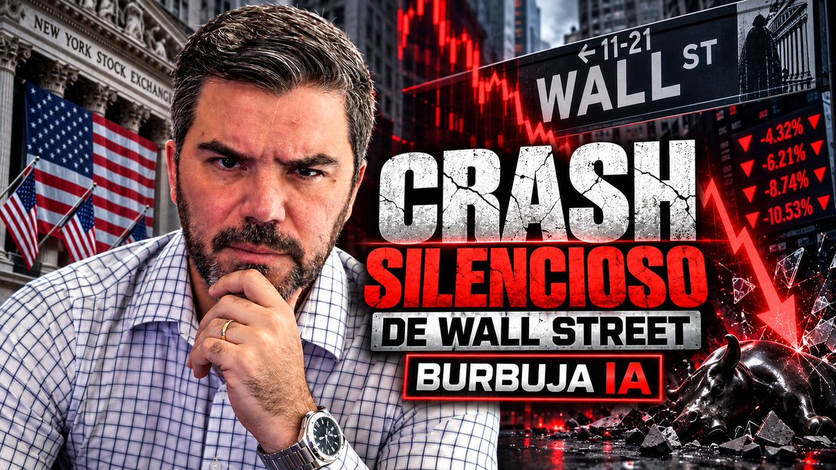 Nuevo video! 🚨 EL CRASH SILENCIOSO DE WALL STREET YA EMPEZÓ: La Burbuja de IA No es sostenible Si quieres verlo en YouTube #Trading #Stocks #Quantfury #Acciones #BTC