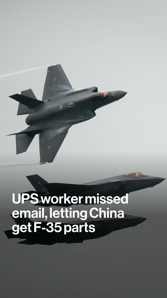 China managed to get a hold of parts from an F-35 stealth fighter jet after a UPS employee missed an email warning not to route the shipment through Hong Kong. Wendy Benjaminson reports