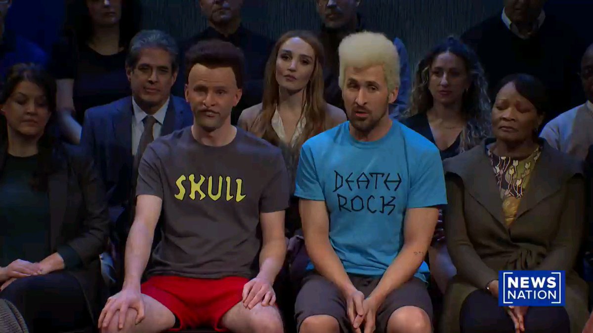 RYAN GOSLING WAS SUPPOSED TO PLAY BEAVIS. THEN HE STARTED LAUGHING. That became half the sketch. When Ryan Gosling hosted SNL in 2024, he and Mikey Day appeared as live-action versions of Beavis and Butt-Head. The visual was already ridiculous. But the real comedy came from watching the cast struggle to maintain composure. Gosling looked completely committed to the character. Day did too. And then the sketch started breaking them. Not once. Repeatedly. The audience wasn't just laughing at the characters anymore. They were laughing at the actors trying desperately not to laugh at each other. That's an important distinction. Breaking character can sometimes destroy a sketch. Here, it became part of the entertainment. And viewers noticed. Within weeks, โBeavis and Butt-Headโ had become the most-viewed YouTube sketch of Season 49, passing 13.5 million views. The costumes got the click. The chemistry got the replay.