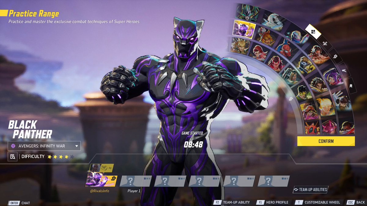 Here's a better in-game look at the Black Panther "Avengers: Infinity War" skin. Obtainable in the Infinity War event pass. #MarvelRivals