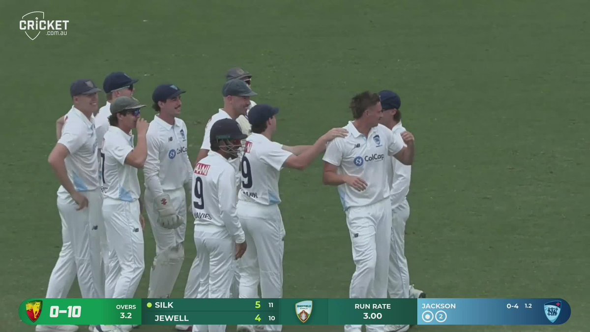 Underway in Sydney on a green deck at Cricket Central 👀 NSW recruit Bryce Jackson has his maiden first-class wicket! Watch all the action right here: