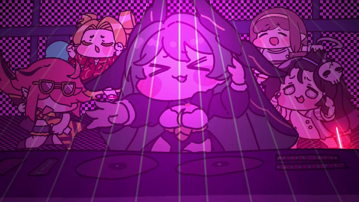 踊るジョアンとフェスタとピラとローネと、レーザーを振り回すレーテーを描きました。 ニコニコ： youtube： #トリッカル1周年📷 #トリッカル1周年二次創作