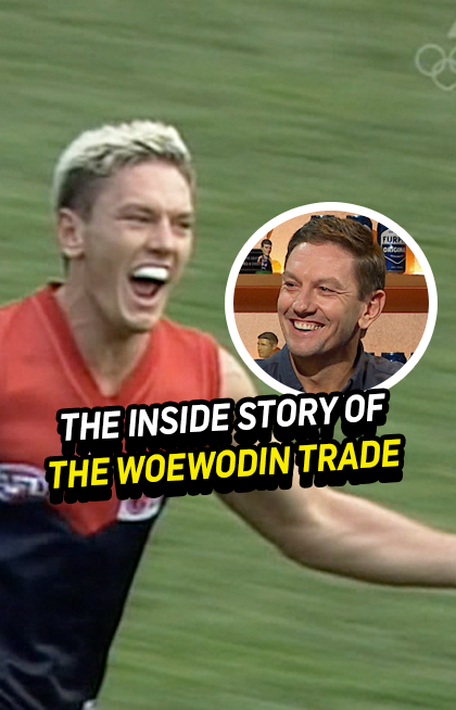 "I'm filthy at the club for doing it." Shane Woewodin's move from Melbourne to Collingwood just two years after winning the Brownlow was one of the biggest bombshells the trade period's seen. #TheFrontBar 📺