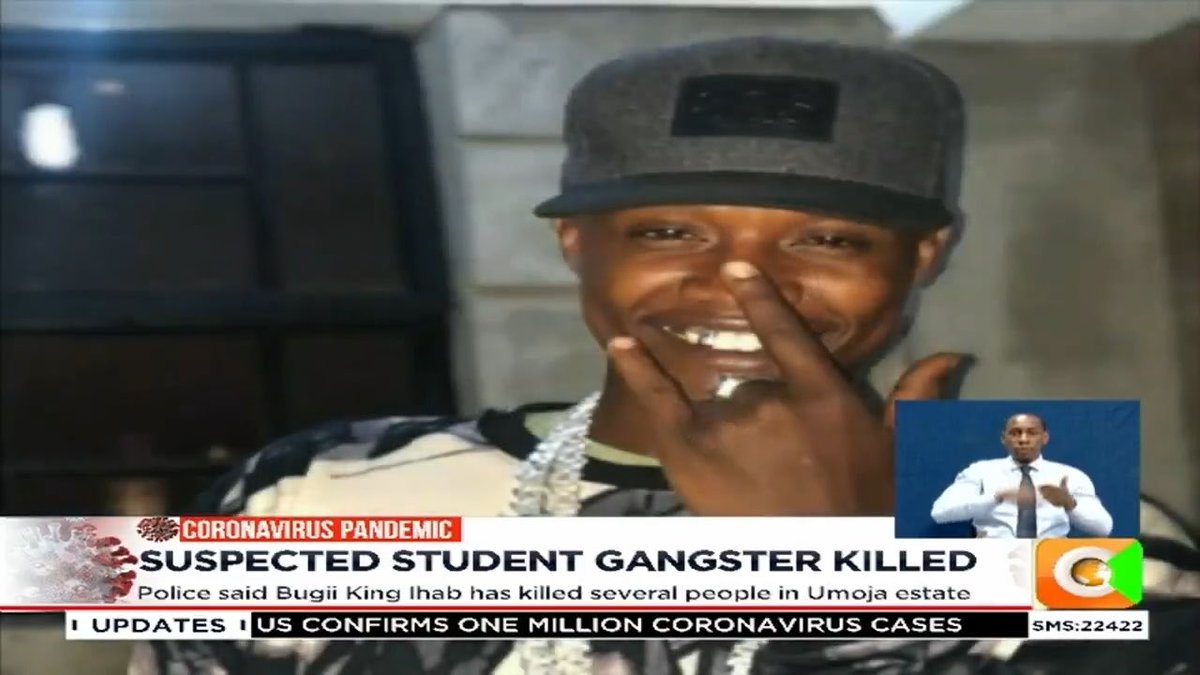 This is how Citizen TV reported Bugii King Ihab Kariuki, also known as Ihab Salim Kariuki. DCI detectives from the Special Service Unit cornered him in Ruiru, near Gishasha farm, and shot him dead together with his friend. The two were on a motorbike. When detectives ordered them to stop, they sped off towards Kariobangi. A chase followed, and they were shot after they were cornered. Police recovered a pistol with five rounds and the motorbike. Earlier that day, he had robbed a businessman of KSh 350,000 in Mururui as the man was on his way to the bank, and left him injured. One week before he was shot, he was linked to the killing of a 25-year-old man who had gone to buy medicine for his sick mother at Fadum Medicare Hospital in Umoja. Police said he had been on the wanted list since 2015, after he allegedly shot a trader dead during a robbery in the same estate, and that he had killed several people in Umoja. Citizen TV described him as a fourth-year student at Meru University. Later reports named the Meru student as the Umoja victim, Rodgers Opiyo, and put Ihab’s age at 31. On Facebook he glorified the gang life, quoted Tupac, and wrote as if he already knew he would die by the bullet.