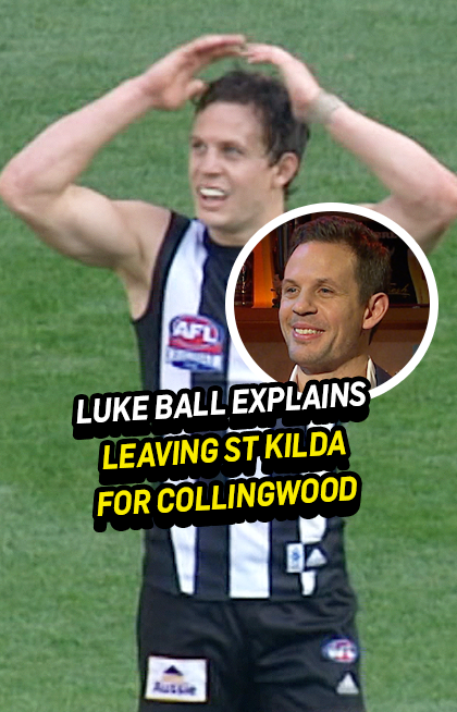 Luke Ball's move from St Kilda to Collingwood FC was one of the most controversial we've ever seen. Fortunately for Ball, it had a happy ending one year later 🏆 #TheFrontBar 📺