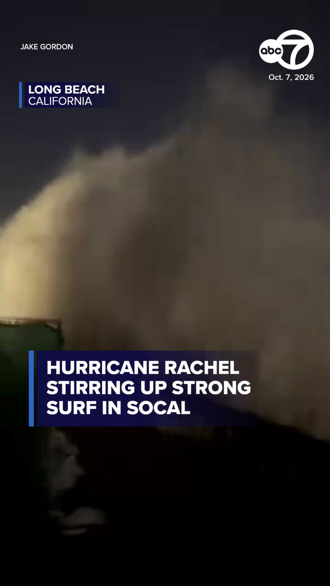 Dramatic video shows powerful waves pounding the Long Beach coast Wednesday night as Hurricane Rachel churns in the eastern Pacific. New projections show the storm turning toward Southern California, though it's expected to weaken before arriving. Meteorologist Dallas Raines is tracking its path and potential impacts.