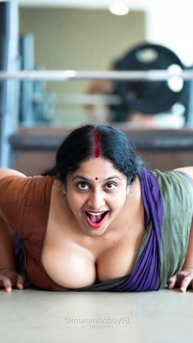 Mom feeling heavy after pushups..