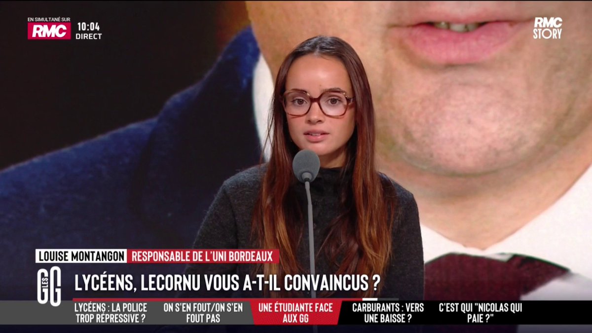🚨 "Dans l'enseignement supérieur public, quand vous assumez être de droite, c'est fini pour vous." 🗣️ Louise Montangon, responsable de l'UNI Bordeaux : "J'ai dû arrêter les cours en pleine année parce que ce n'était plus possible pour ma sécurité. Ils étaient à 200 contre moi à la BU." #GGRMC