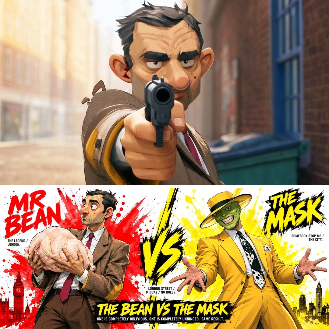 The Mask can do anything. Mr. Bean does nothing 🎭🧸 Seedance 2.5 + GPT Image 2.5 Prompt👇🏻