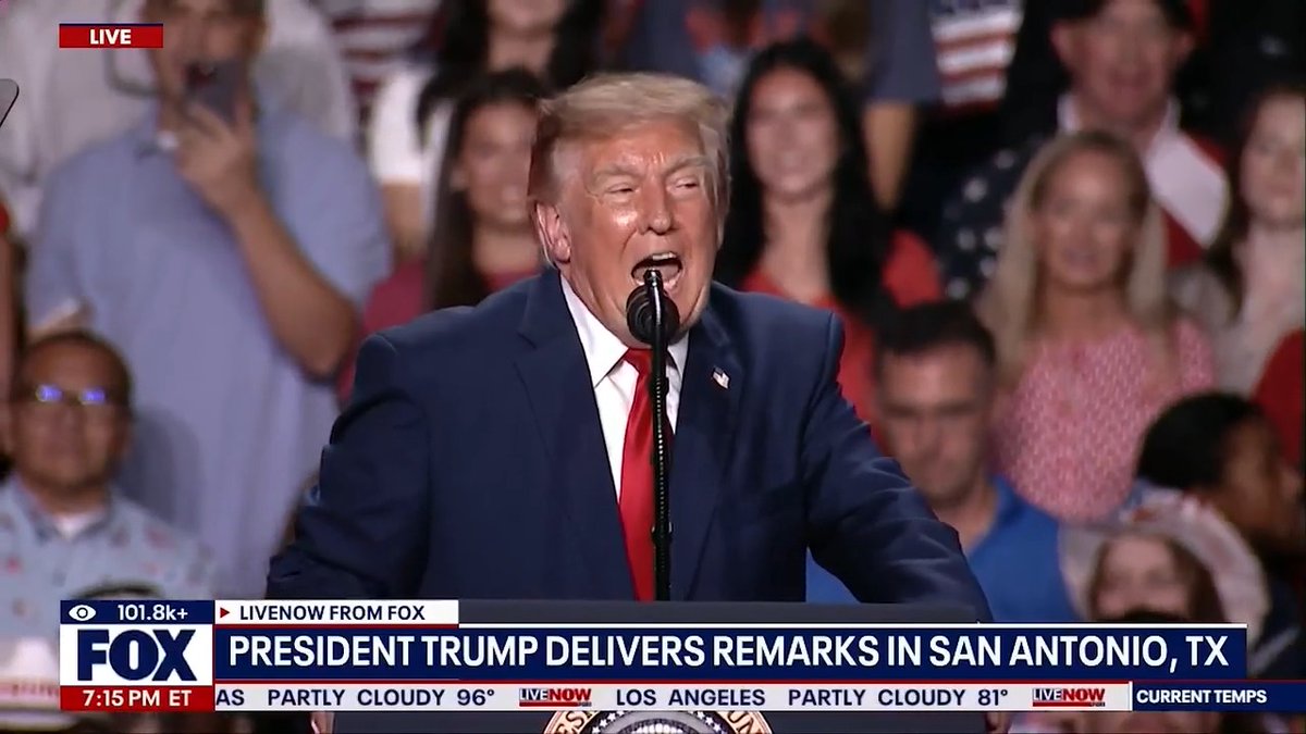 Trump interrupted multiple times by angry protesters during Texas rally. 🎥: LiveNOW from FOX
