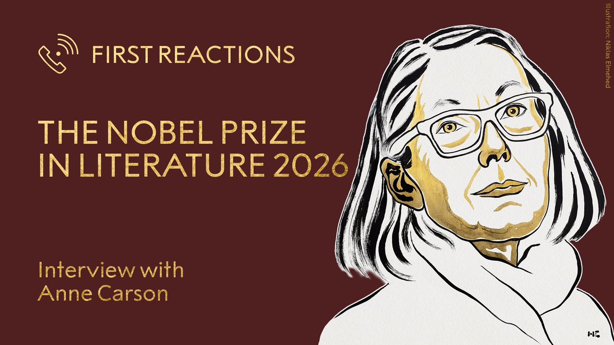 “It seems a little insane” Anne Carson was sweeping the kitchen floor at her home in Reykjavík, Iceland, when the phone rang and she learnt that she had been awarded the 2026 Nobel Prize in Literature. In this conversation with the Nobel Prize just moments after the announcement, Carson shares her advice for aspiring writers and reveals that she has already started planning how to give away the prize money.