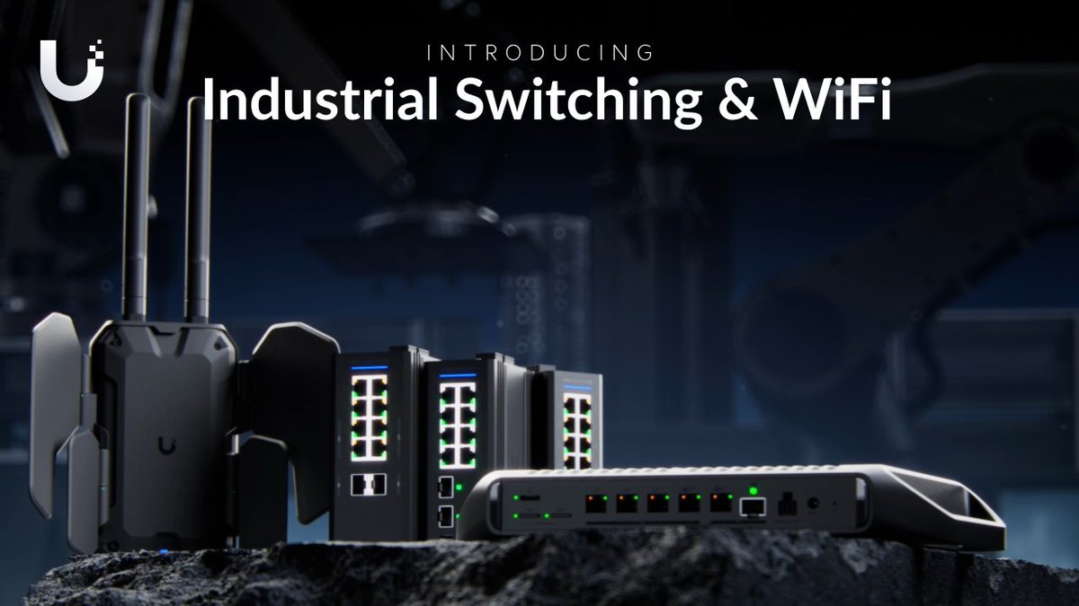 Introducing: UniFi Industrial Switching & WiFi 🔹 DIN Switches: Tough aluminum enclosures, wide temp operation, fanless & dual power inputs. 🔹U7 Industrial: IP67, high-gain directional or 360° coverage, & an RF isolator to shield against interference.