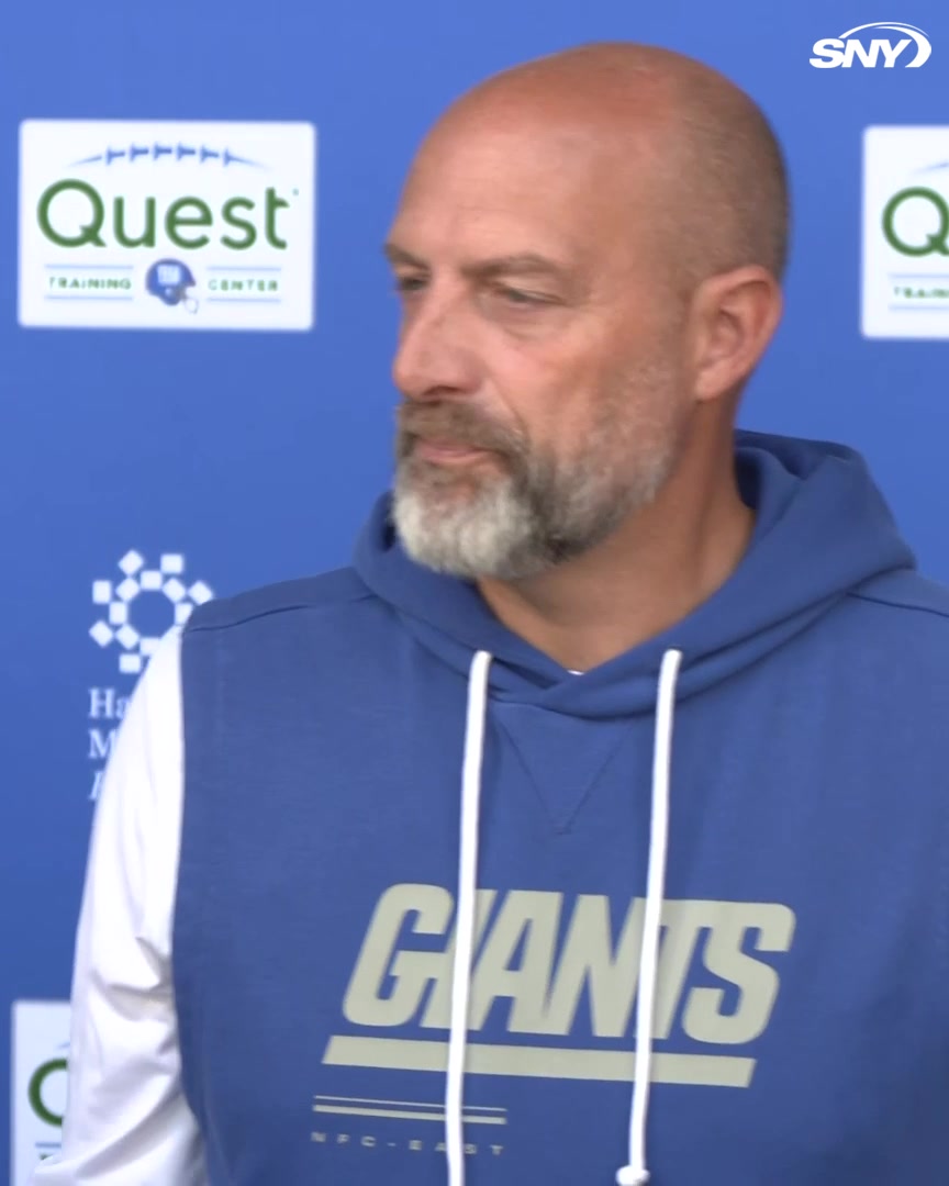 "We had a great conversation on Tuesday. He's in a great spot. We definitely want to get him the ball a lot." Matt Nagy talks about his conversation with Malik Nabers and Nabers' desire to get the ball more: