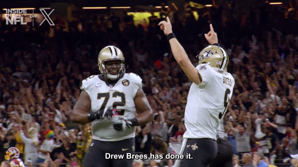 OTD 8 years ago, Drew Brees set the NFL's all-time career passing yards record ⚜️ @DrewBrees | New Orleans Saints