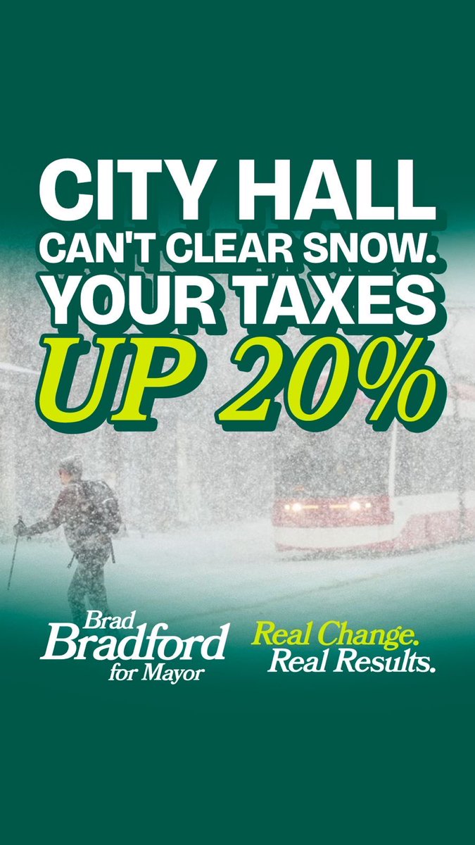 We're a winter city. We should be able to clear the snow. But City Hall hasn't been getting it right the last few years. Let's show value for the taxes people pay and get the city functioning the way it should.
