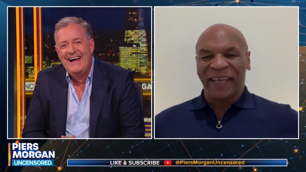 “When I hear you talking, I think of Terry Wogan!” Mike Tyson catches Piers Morgan off guard with this TV legend comparison! Watch more 👇 📺 Piers Morgan | Mike Tyson
