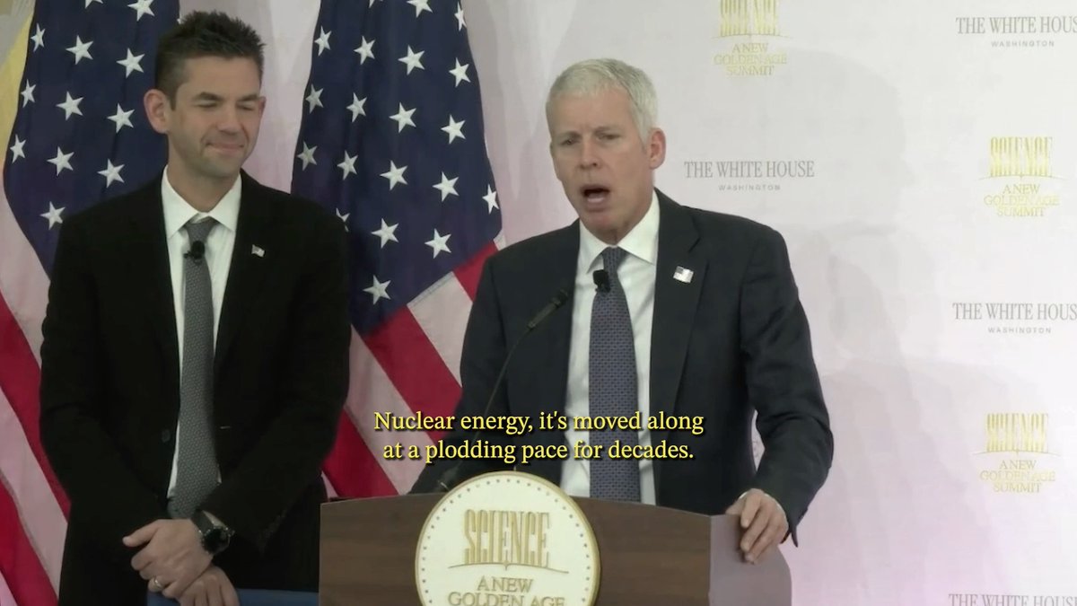 .Secretary Chris Wright at the New Golden Age Summit: “We’re going to launch a nuclear renaissance and change the game...That’s the goal of the Trump administration — is to do big, bold things and have a nuclear renaissance open the frontiers of space."