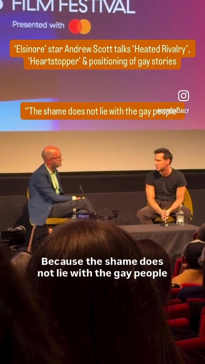Andrew Scott today at LFF: “I welcome things like Heartstopper, Heated Rivalry & Red, White, and Royal Blue & all those things that are joyful. I really do. I think the fact that there’s lots of different types of gay drama on film is extraordinary.”